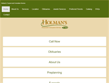 Tablet Screenshot of holmansfuneralservice.com